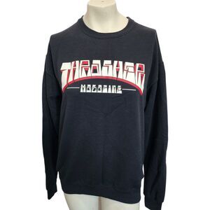 Thrasher Magazine Crewneck Sweatshirt Black Graphic Logo Mens M